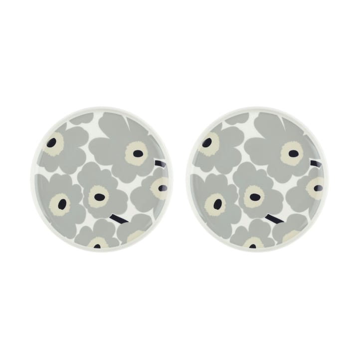 Unikko tallrik Ø25 cm 2-pack - White-light grey-sand-dark blue - Marimekko