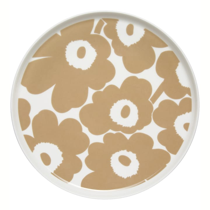 Unikko tallrik beige-vit, Ø25 cm Marimekko