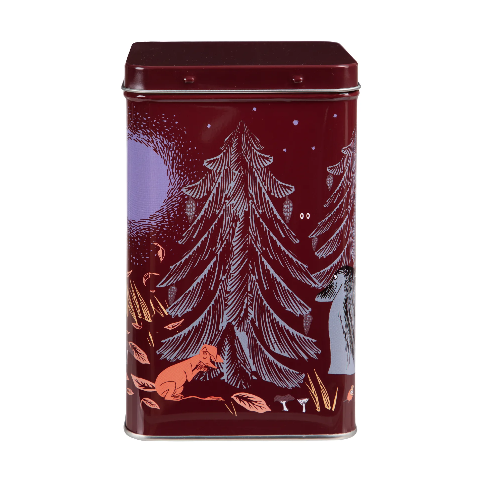 Mumin urskog fyrkantig kaffeburk, Röd, 10x16 cm Martinex