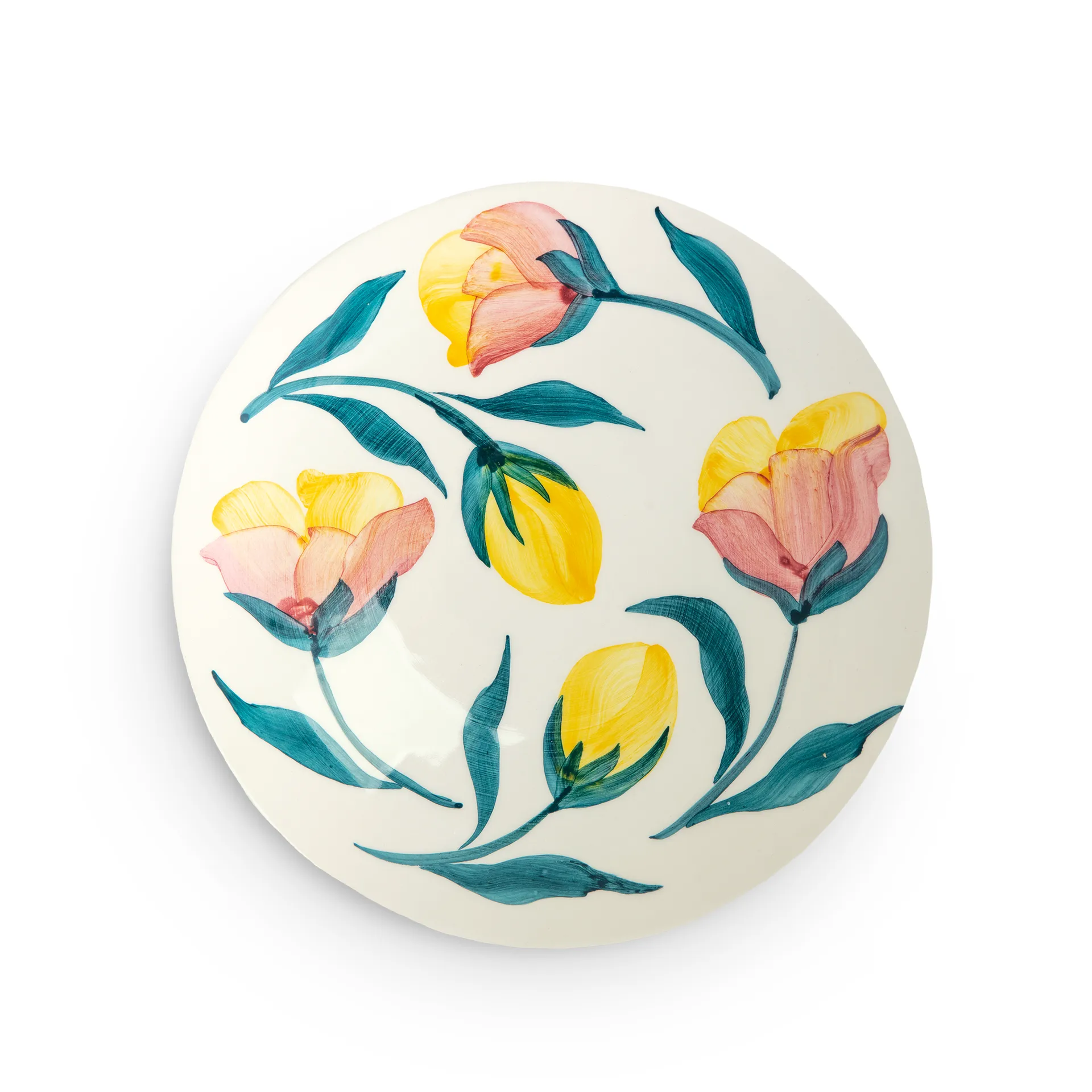 Flowers tulips assiett Ø20 cm, Vit Mateus