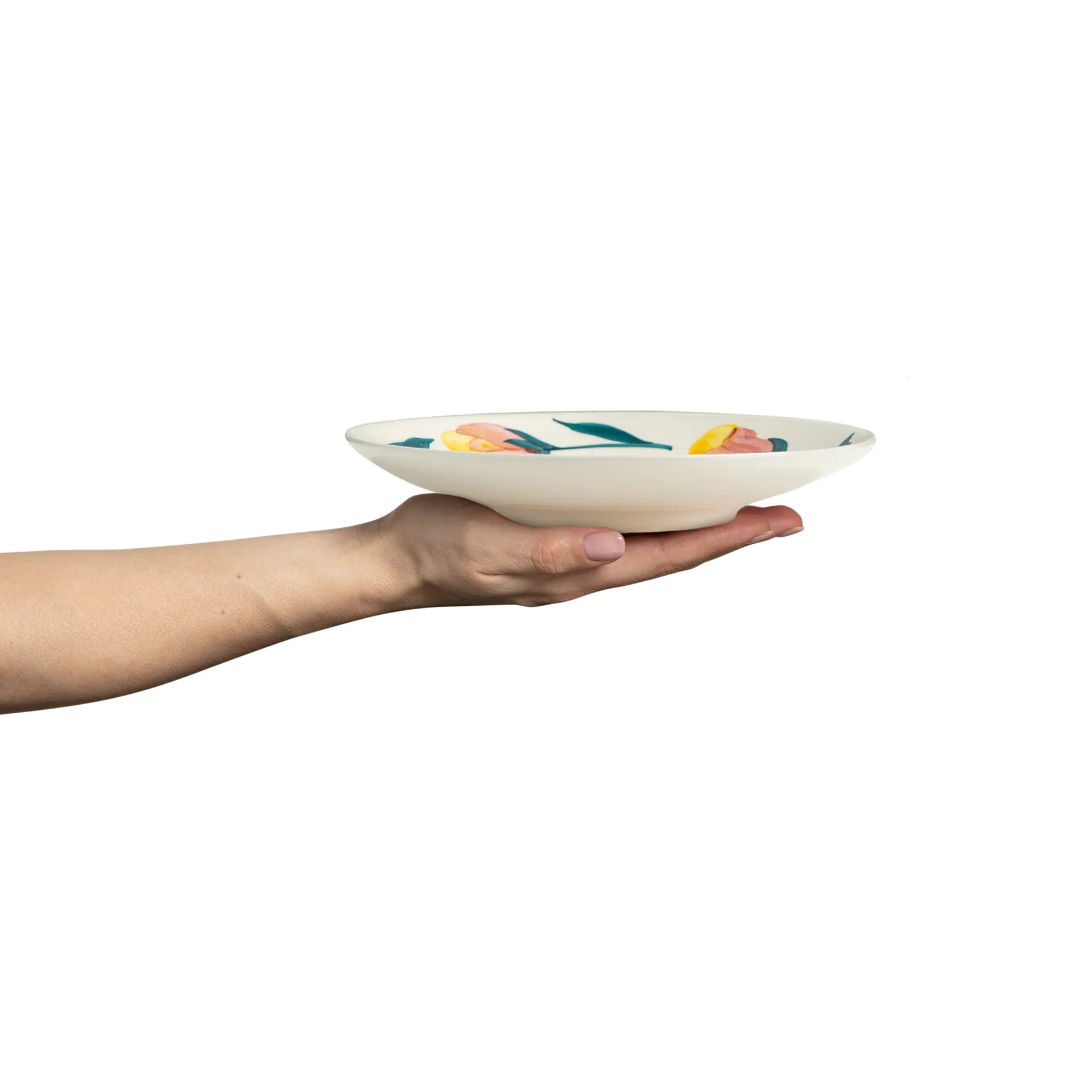 Flowers tulips assiett Ø20 cm, Vit Mateus