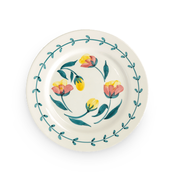 Läs mer om Mateus Flowers tulips mattallrik Ø28 cm Vit
