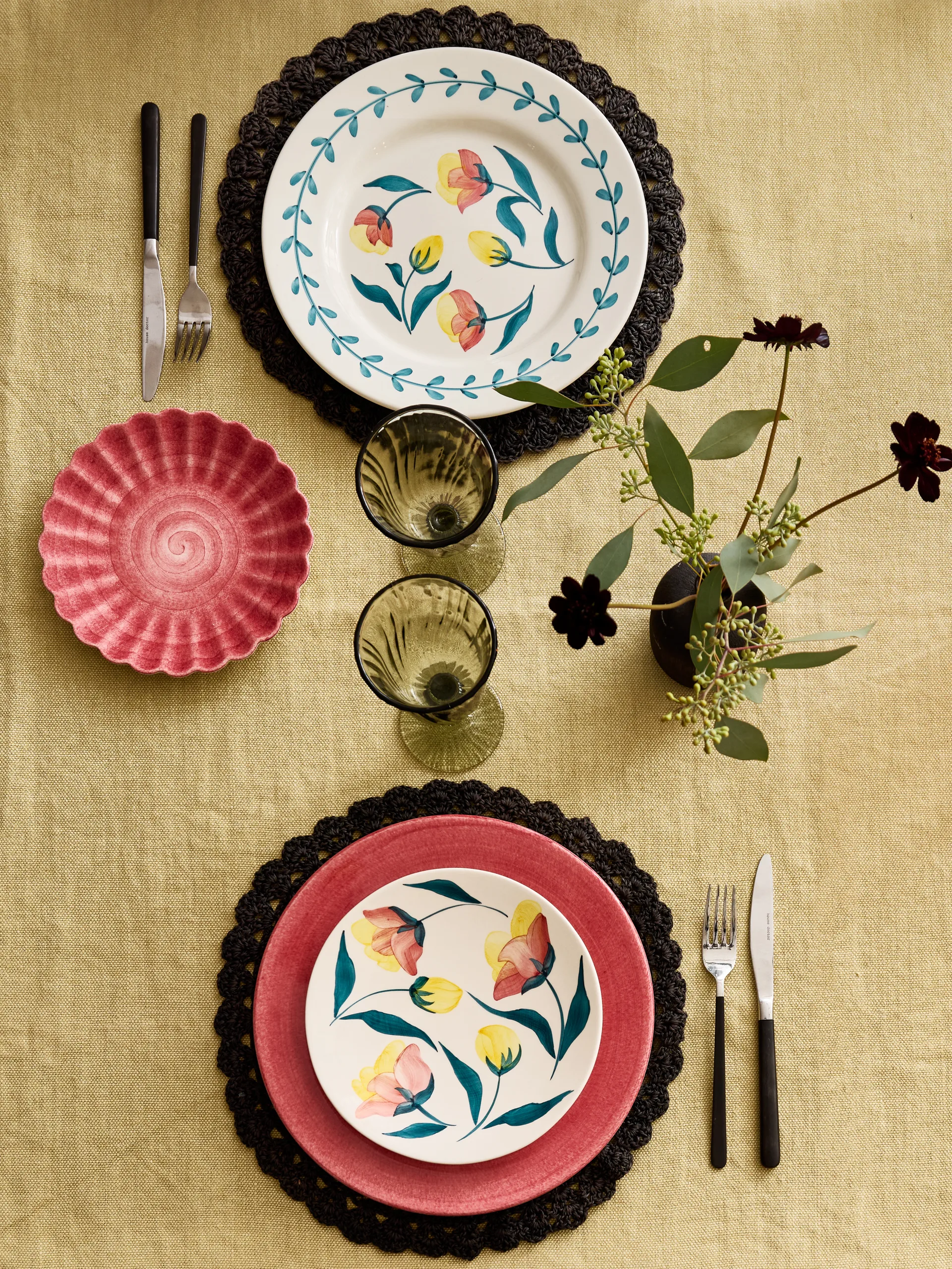 Flowers tulips mattallrik Ø28 cm, Vit Mateus