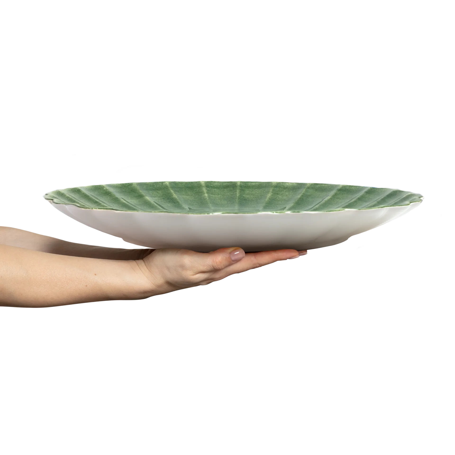 Oyster fat rund 42 cm, Forest green Mateus
