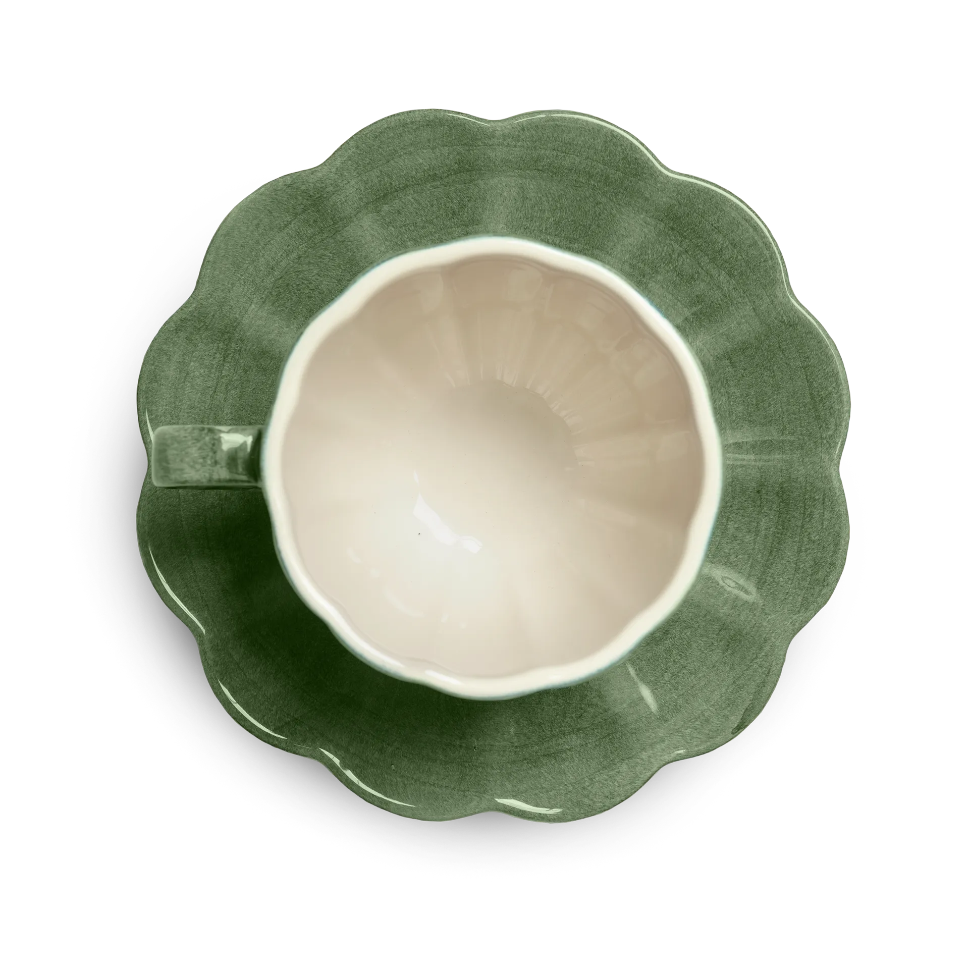 Oyster kopp med fat 25 cl, Forest green Mateus