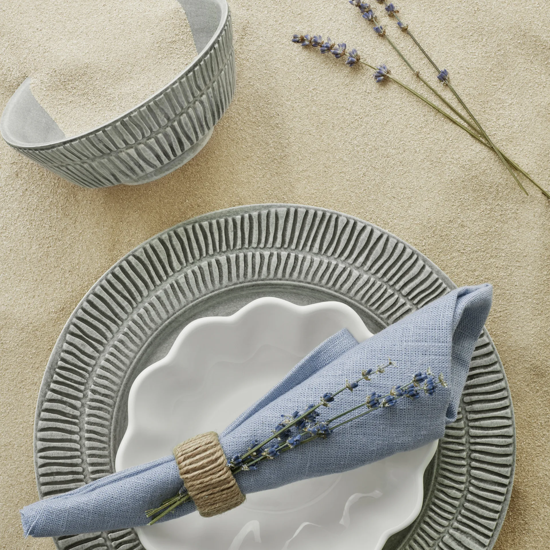 Stripes tallrik Ø21 cm, Grå Mateus