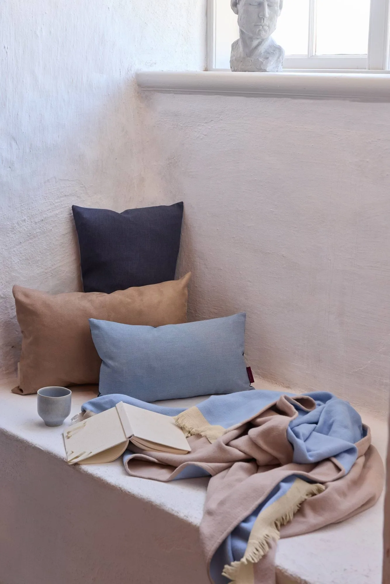 Duet pläd, Beige-Blue (beige-blå), 130x175 cm Mette Ditmer