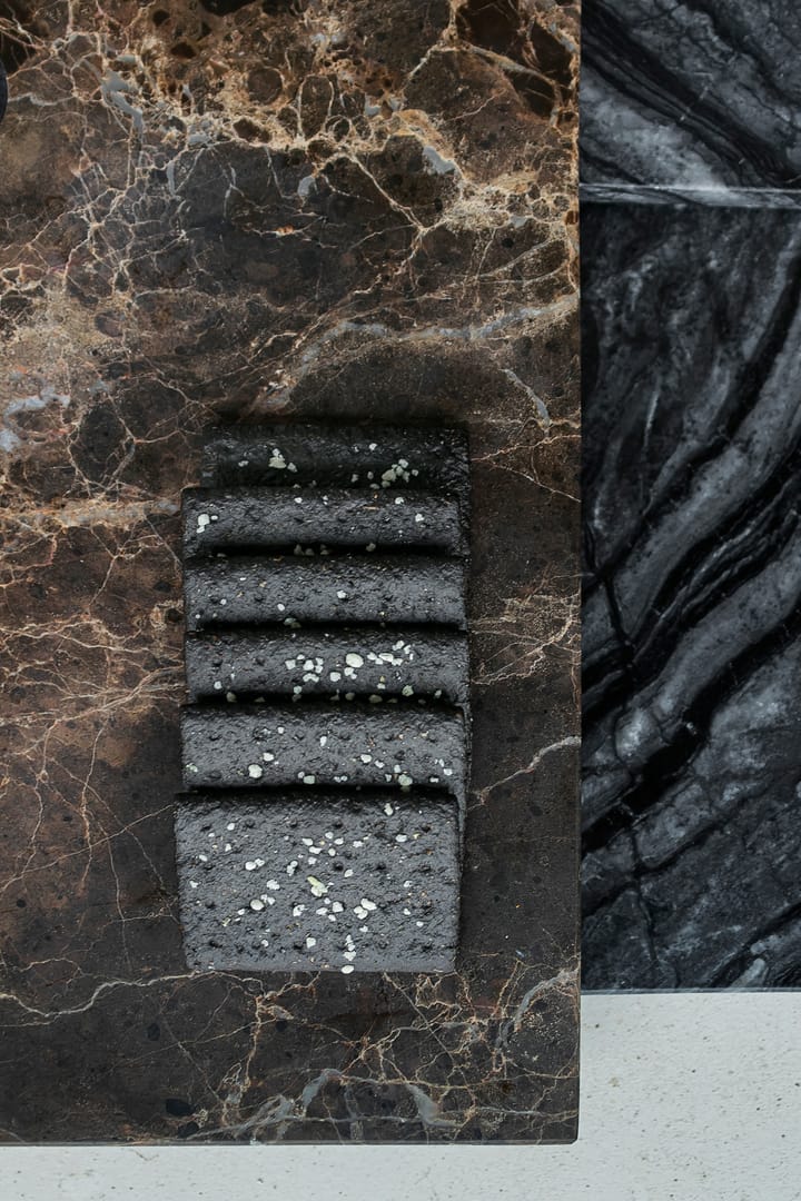 Marble serveringsbricka large 18x38 cm, Black-grey Mette Ditmer