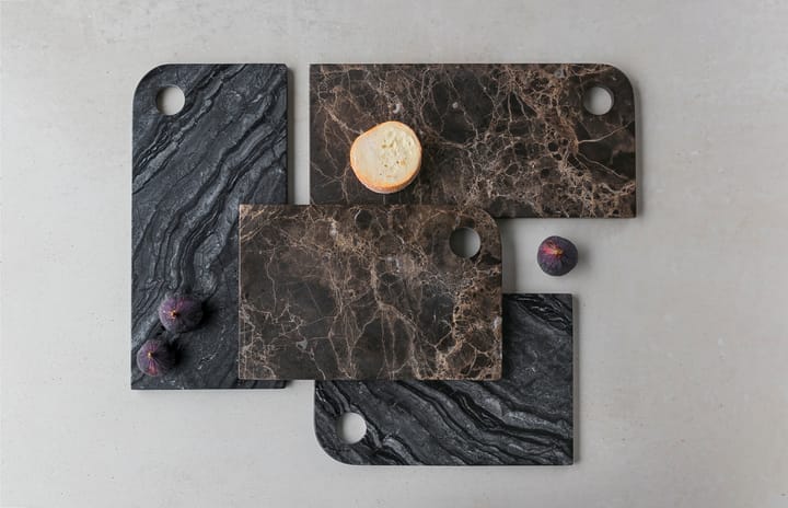 Marble serveringsbricka large 18x38 cm, Black-grey Mette Ditmer