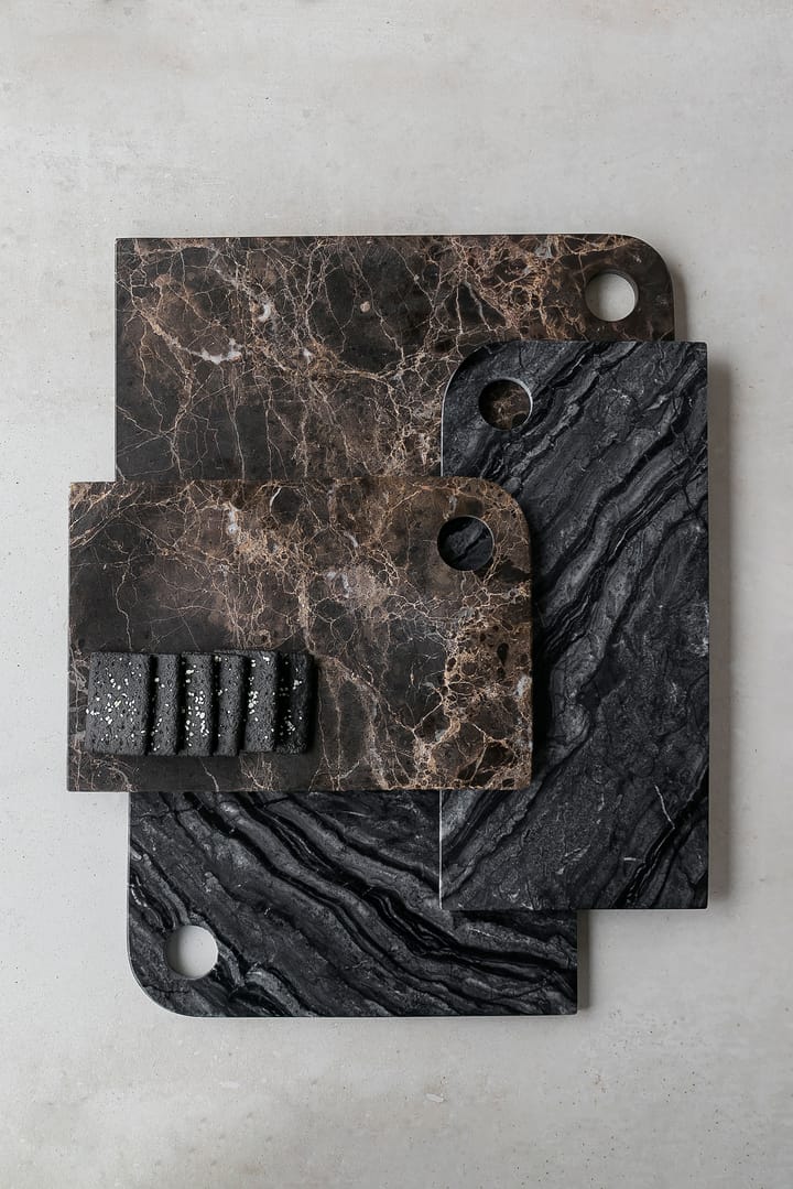Marble serveringsbricka medium 20x30 cm, Black-grey Mette Ditmer