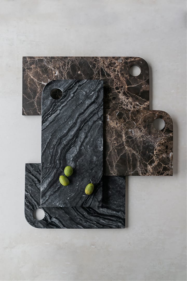 Marble serveringsbricka medium 20x30 cm, Black-grey Mette Ditmer