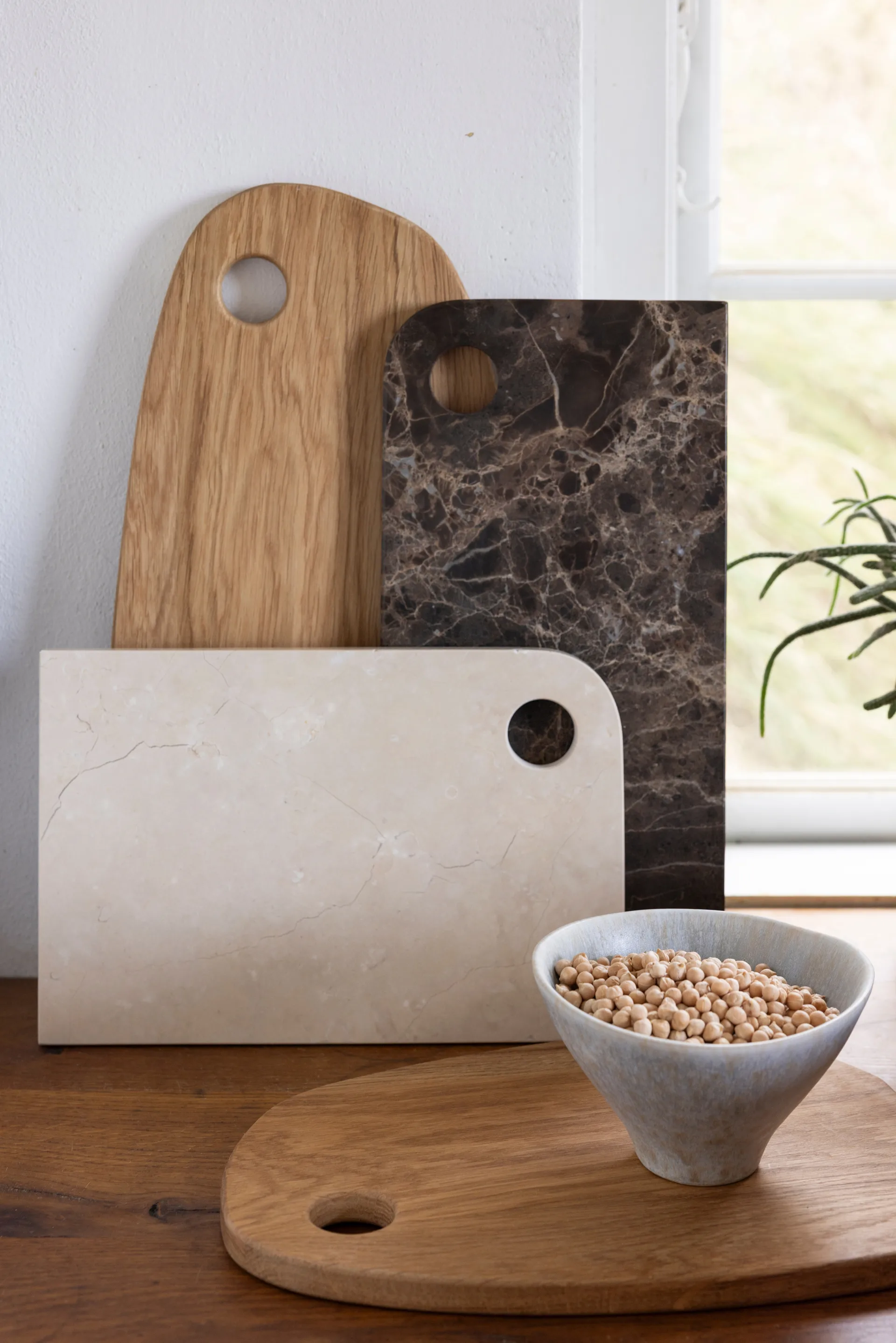 Marble serveringsbricka medium 20x30 cm, Sand Mette Ditmer