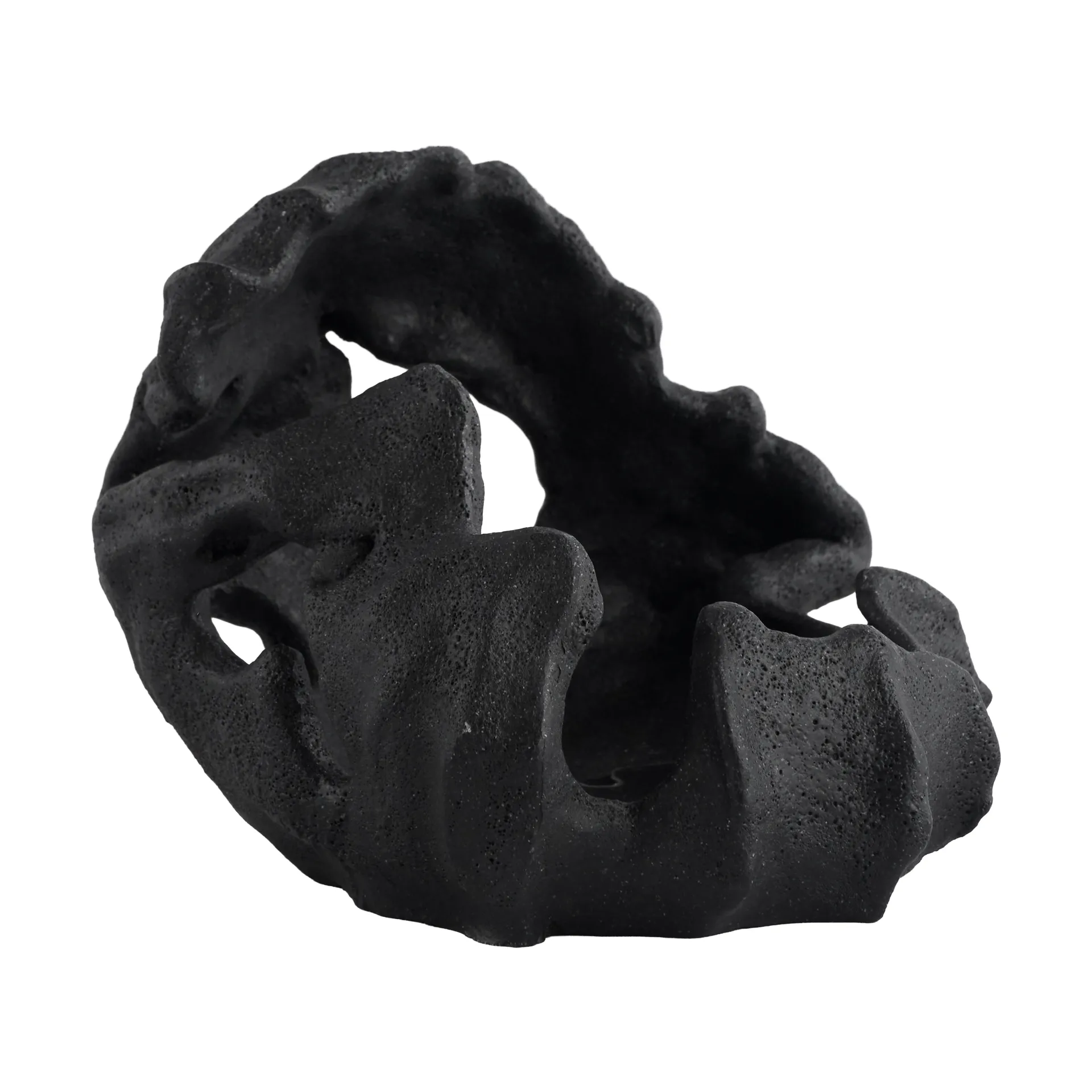 Mette Ditmer Reef blockljusstake Svart, Ø16,5x13 cm