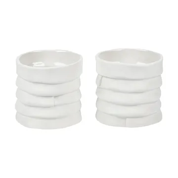 Ribbon ljuslykta Ø7 cm 2-pack - Off-white - Mette Ditmer