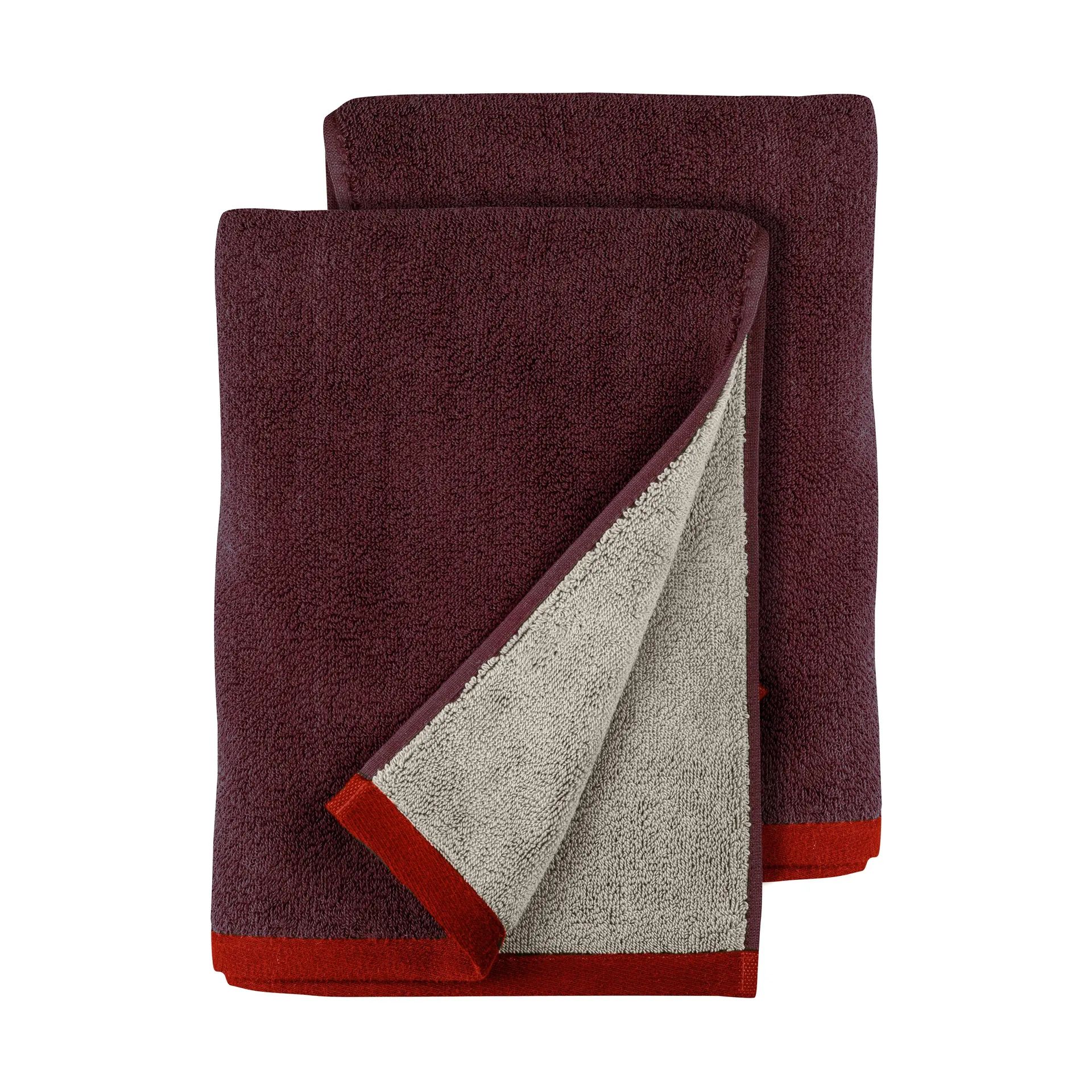 Soft gästhandduk 40x55 cm 2-pack, Red-Grey (röd-grå), 40x55 cm Mette Ditmer
