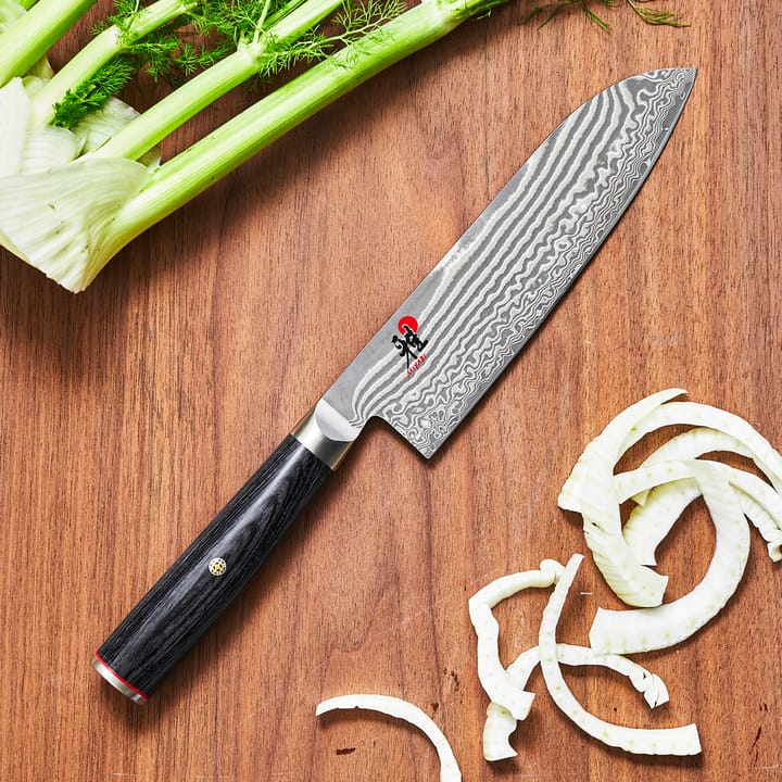 Raw 5000FCD santokukniv 18 cm, Damaskus-svart Miyabi