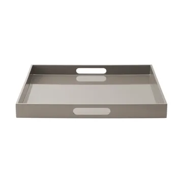 Lux lackad serveringsbricka 40x40x4 cm - Dark grey - Mojoo
