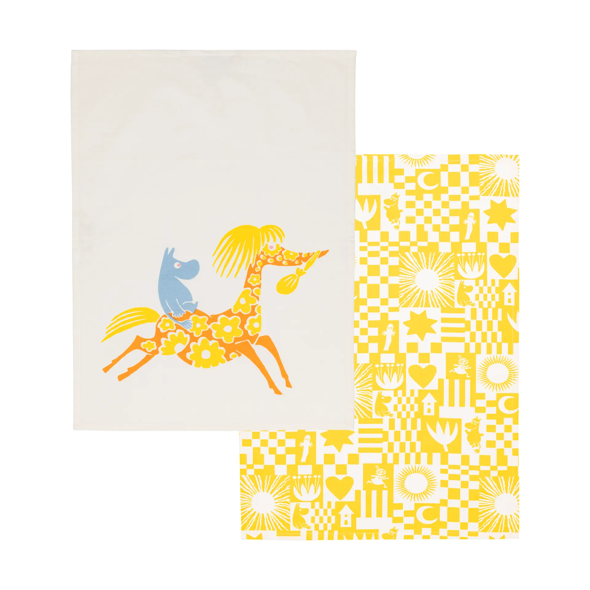 Fest mumin kökshandduk 50x70 cm 2 delar, Gul Moomin Arabia