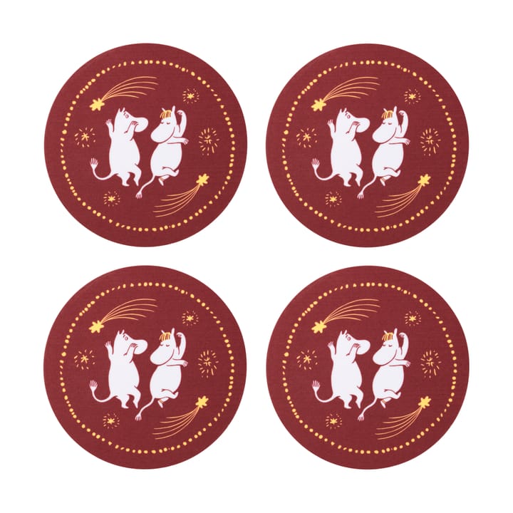 Festliga stunder mumin glasunderlägg 4-pack - Ø9 cm - Moomin Arabia