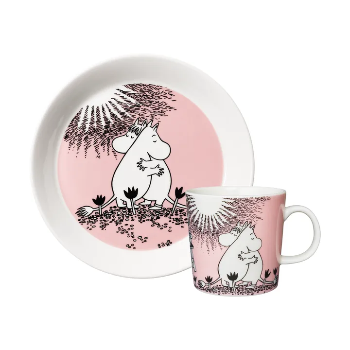 Kärlek 30 årsdag Muminmugg & tallrik Limited Edition - 2 delar - Moomin Arabia