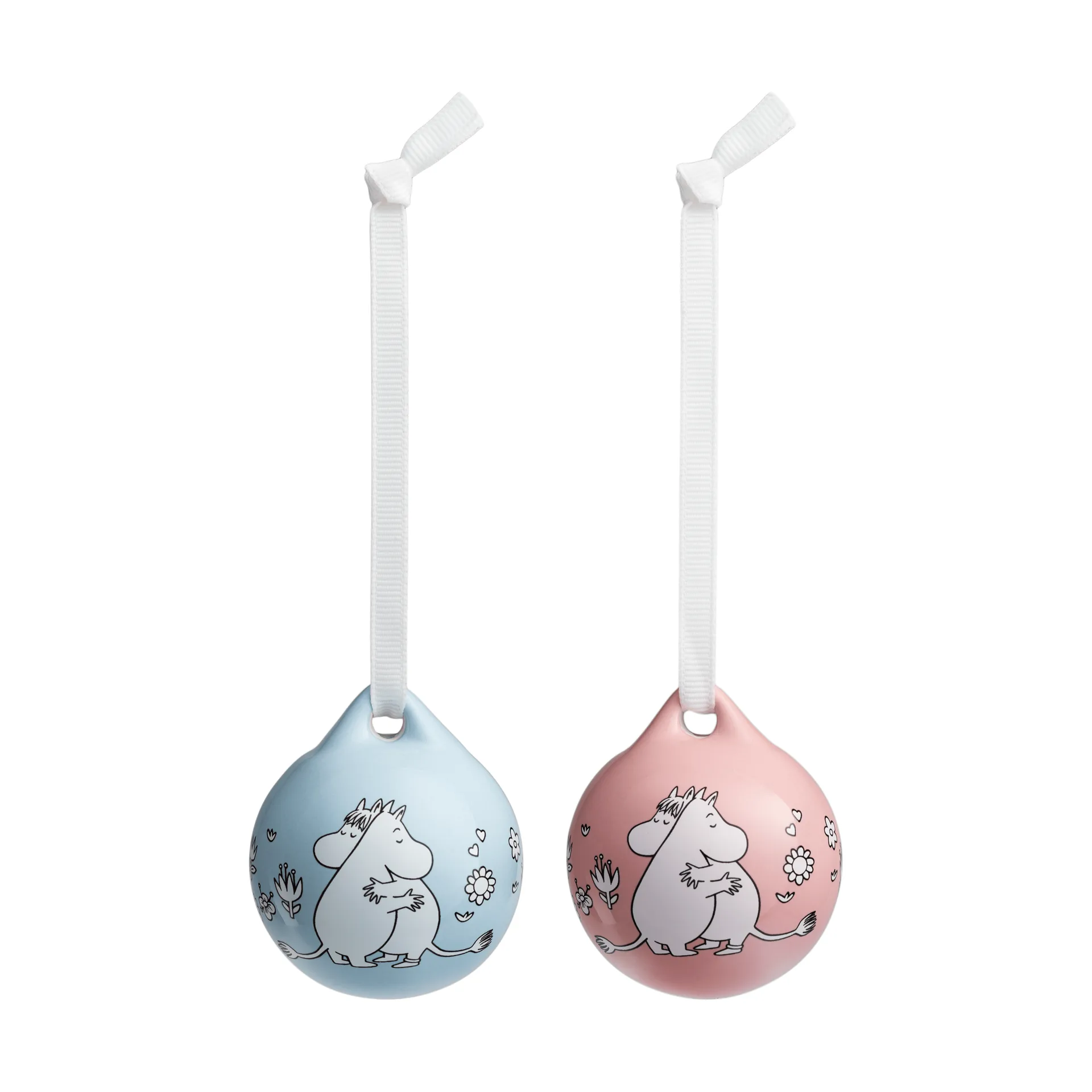 Moomin Arabia Kärlek Muminjulkula Rosa-blå, 5 cm, 2-pack