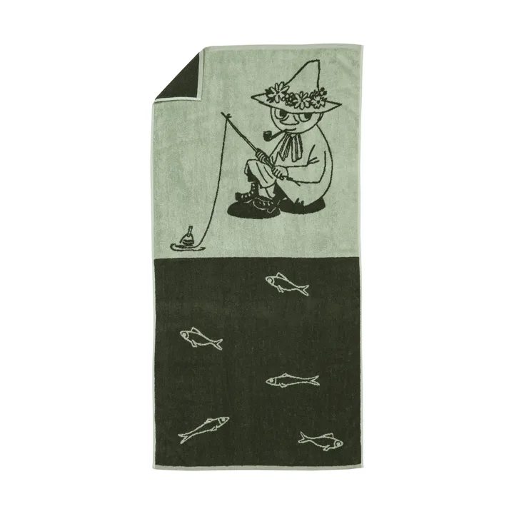 Mumin badhandduk 70x140 cm - Snusmumriken grön - Moomin Arabia