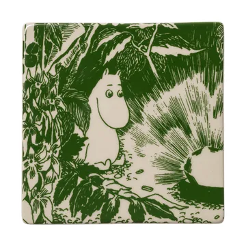Mystikens skog Mumin glasunderlägg - Grön, 10x10 cm, 2-pack - Moomin Arabia