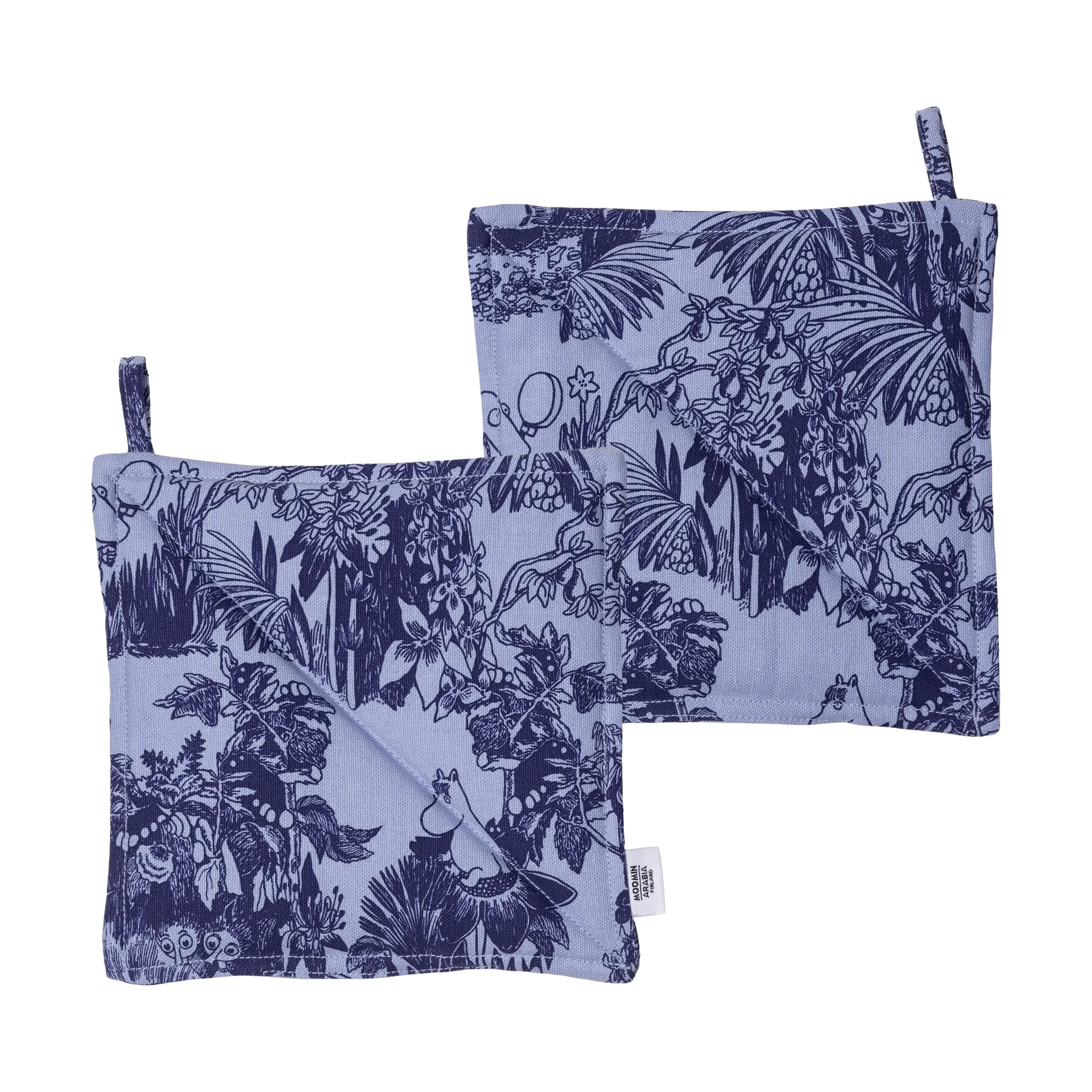 Mystikens skog Mumin grytlappar, Blå, 22x22 cm, 2-pack Moomin Arabia
