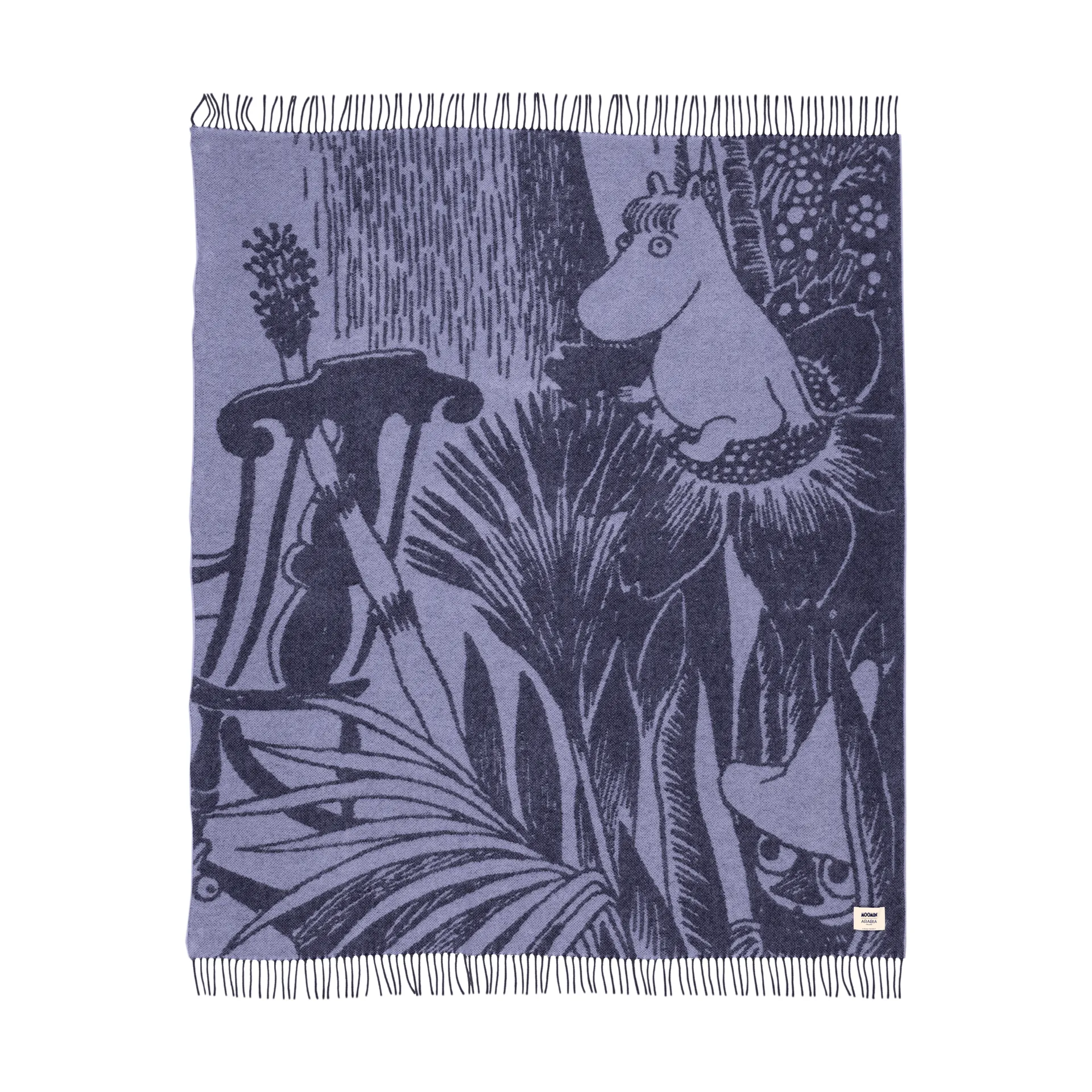 Mystikens skog Mumin ullfilt, Blå, 130x170 cm Moomin Arabia