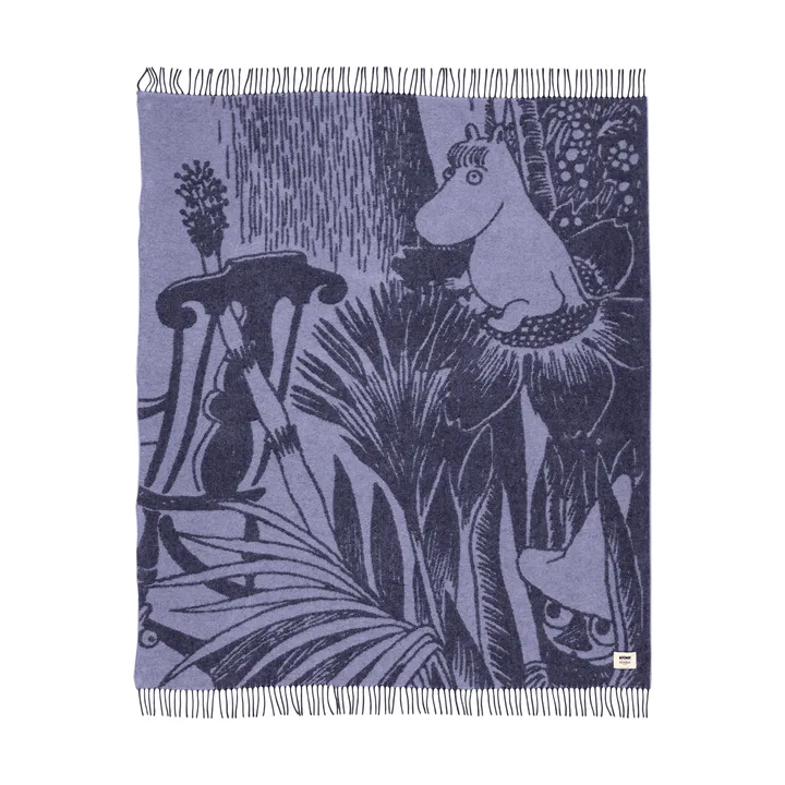 Mystikens skog Mumin ullfilt - Blå, 130x170 cm - Moomin Arabia