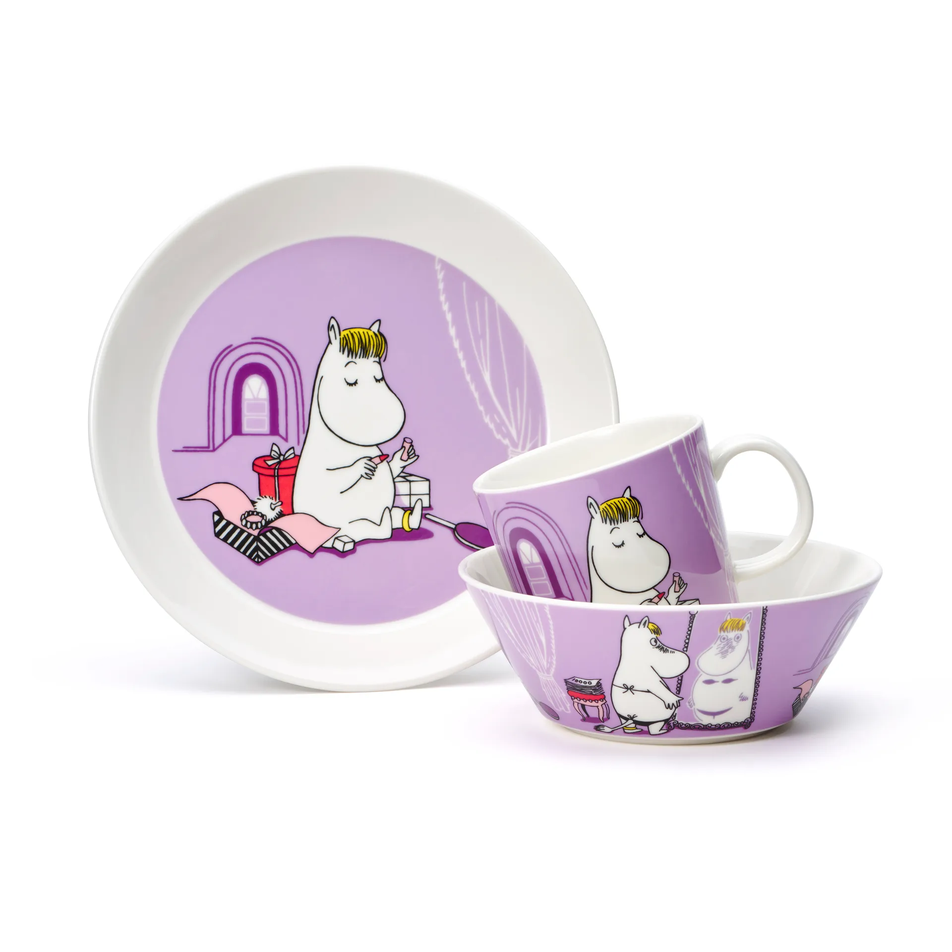 Snorkfröken lila Mumintallrik, Lila Moomin Arabia