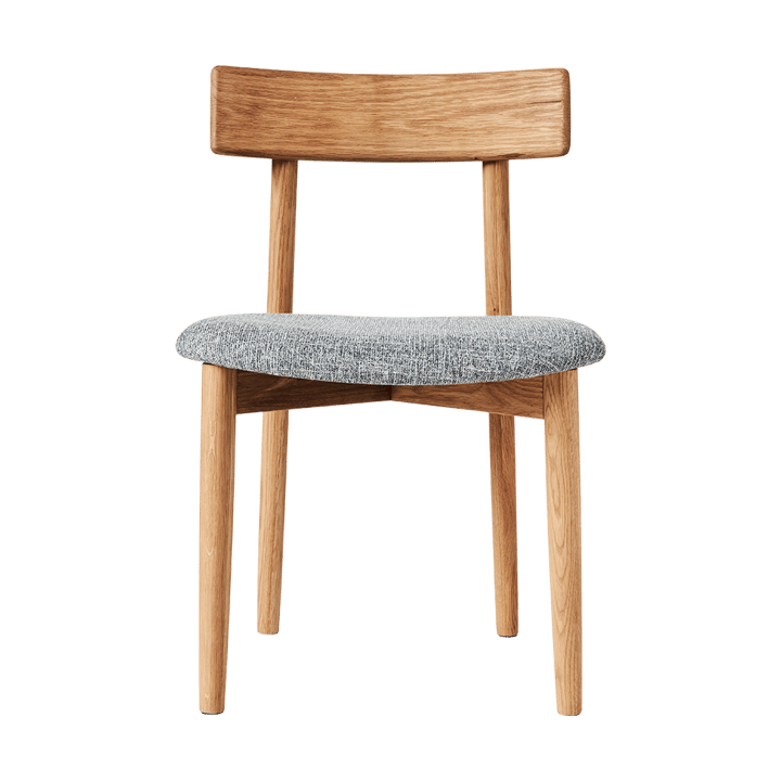 Tetra stol med klädd sits, Betongfärgat tyg-naturoljad ek MUUBS