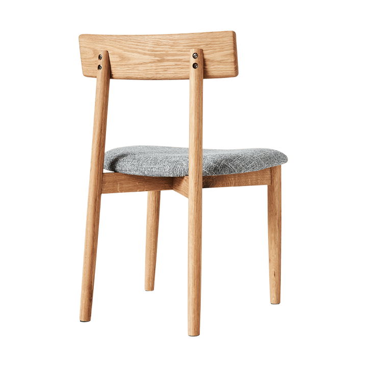 Tetra stol med klädd sits, Betongfärgat tyg-naturoljad ek MUUBS