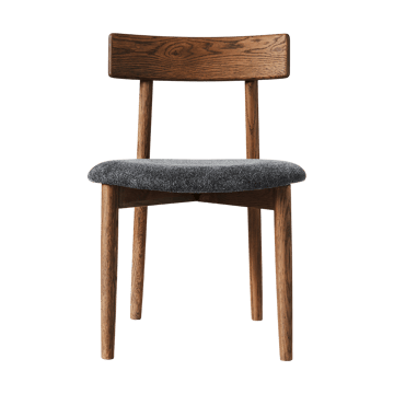 MUUBS Tetra stol med klädd sits Granitfärgat tyg-mörkoljad ek