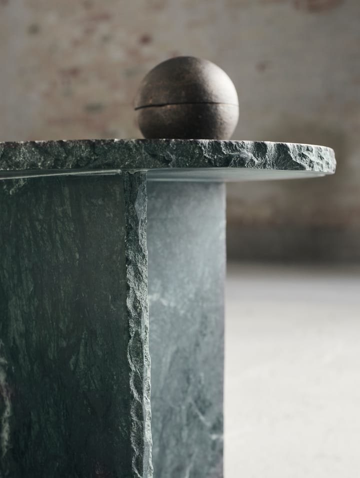 Verde sidobord Ø40 cm, Grön marmor MUUBS