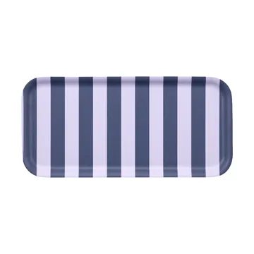 Checks & Stripes bricka 13x27 cm - Lilac-blue - Muurla