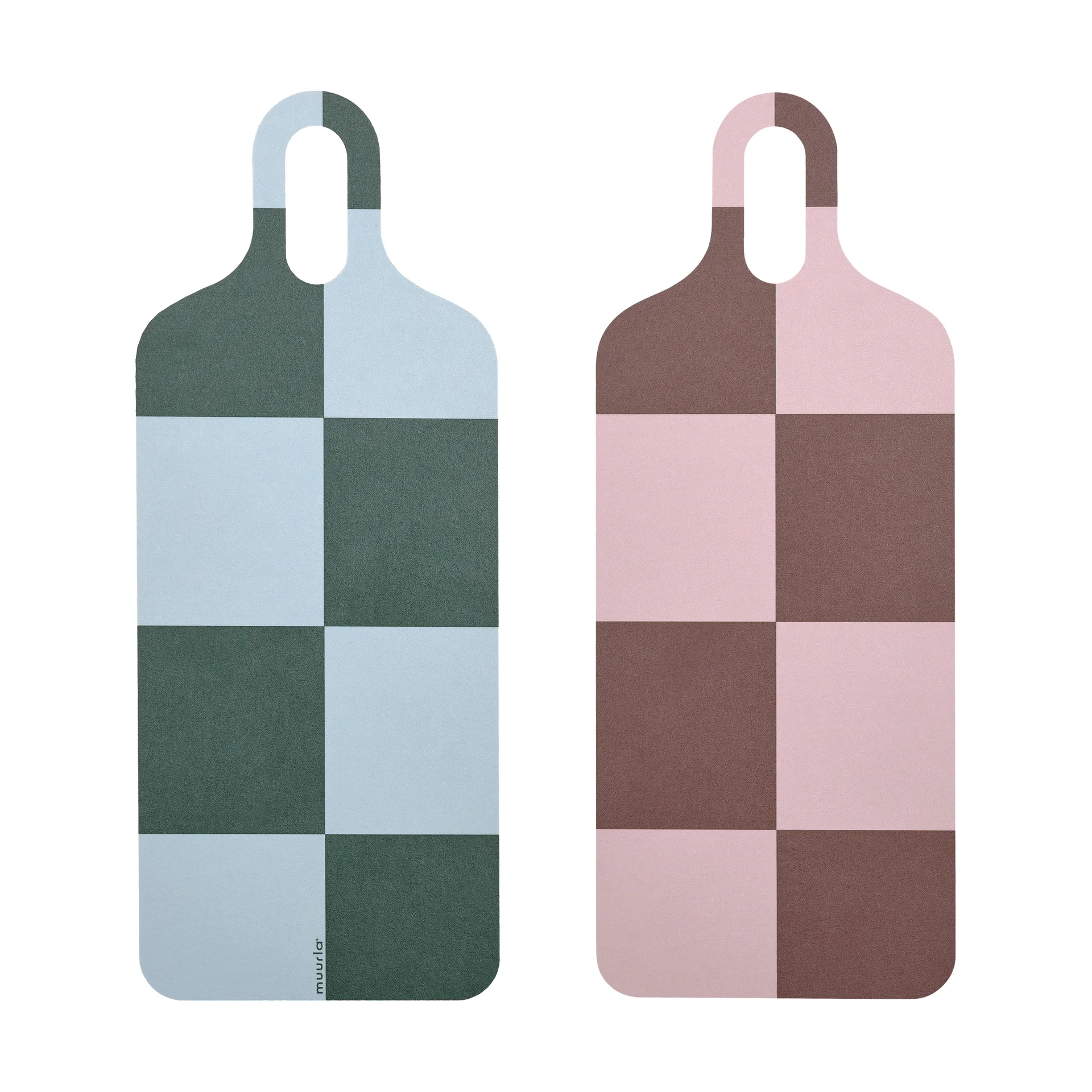Checks & Stripes bricka 13x33 cm, Brown-pink-green Muurla