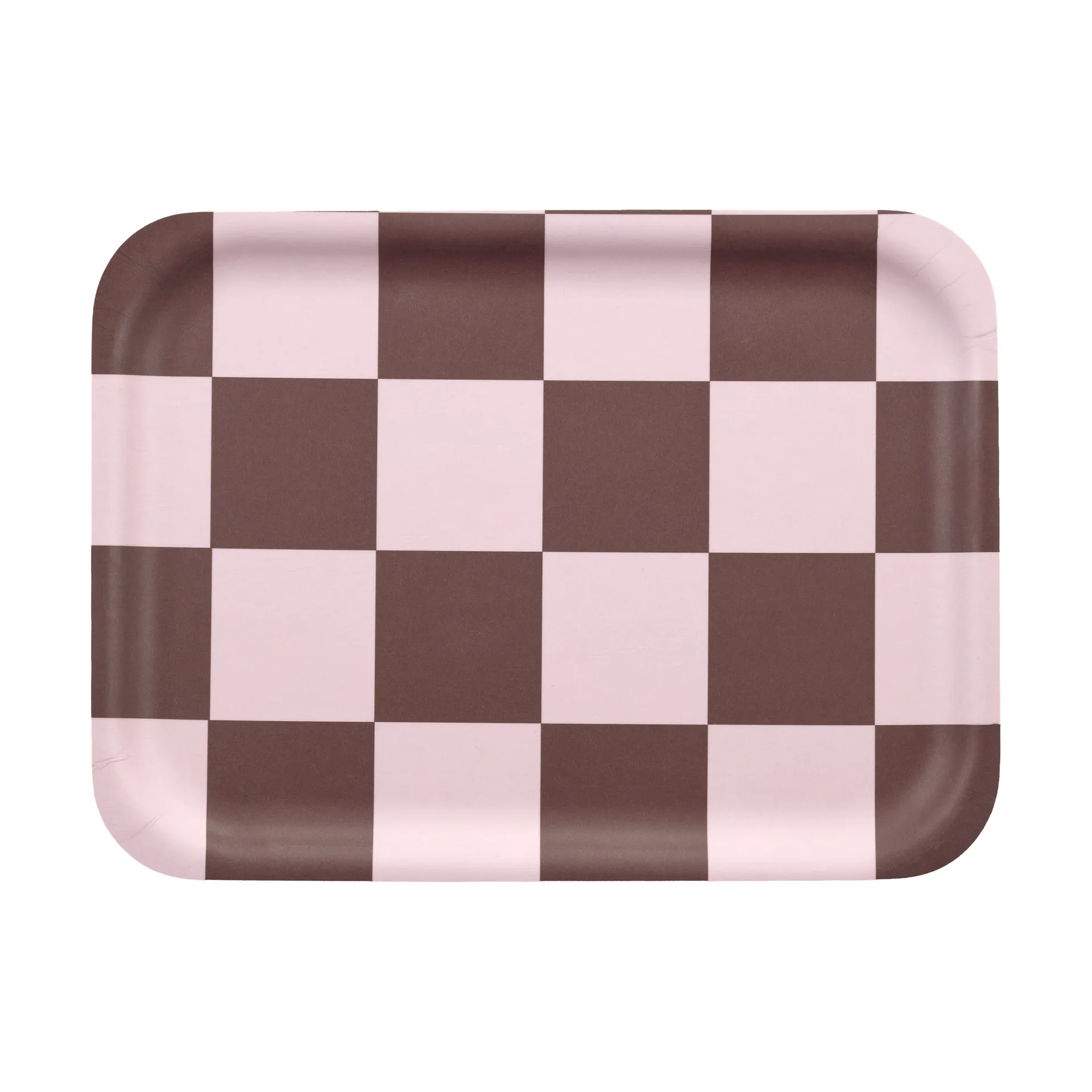 Checks & Stripes bricka 20x27 cm, Brown-pink Muurla