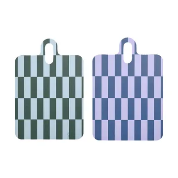 Checks & Stripes bricka 21x31 cm - Lilac-blue-green - Muurla