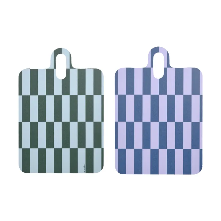 Checks & Stripes bricka 21x31 cm - Lilac-blue-green - Muurla