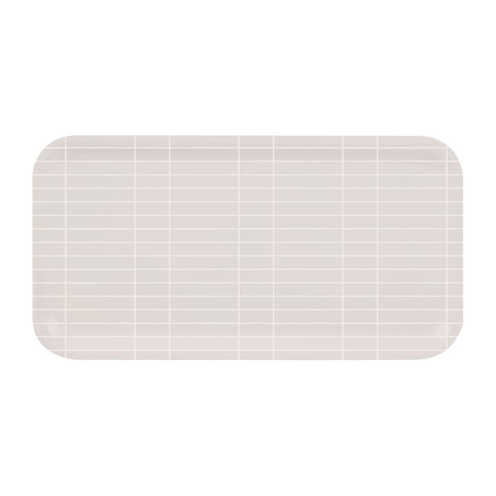 Checks & Stripes bricka 22x43 cm, Beige-vit Muurla