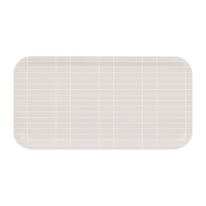 Checks & Stripes bricka 22x43 cm - Beige-vit - Muurla