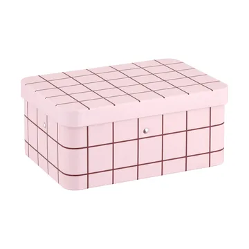 Checks & Stripes theburk plåt - Pink-brown, 17,5x13x7,5 cm - Muurla