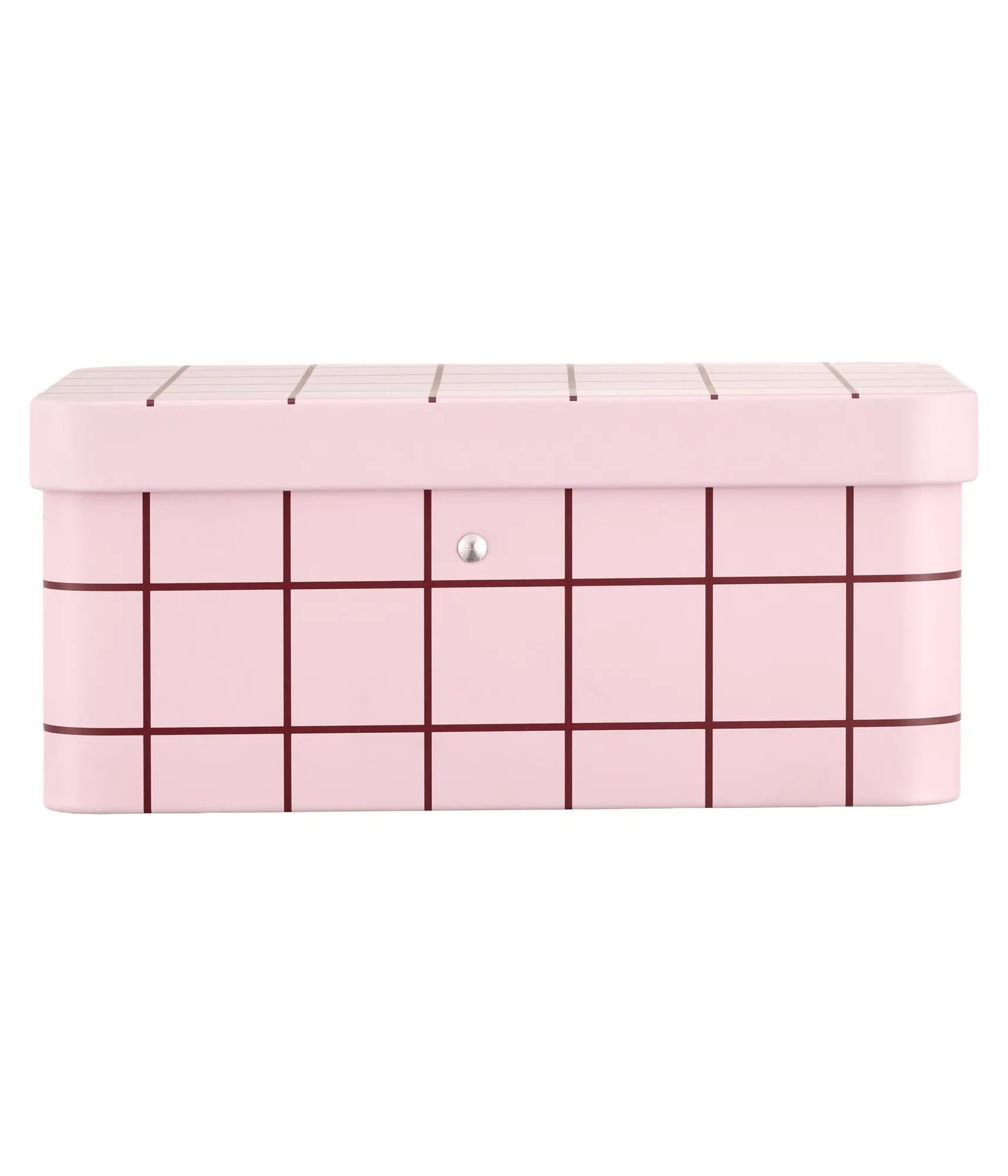 Checks & Stripes theburk plåt, Pink-brown, 17,5x13x7,5 cm Muurla