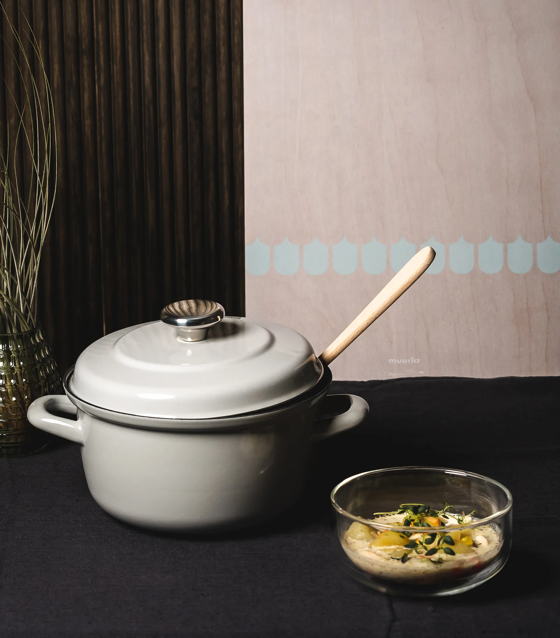 Chop & Serve Vappu bricka 30x44 cm, Björk-Grön Muurla