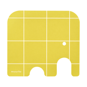 Läs mer om Muurla Elephant glasunderlägg 11x10 cm Yellow