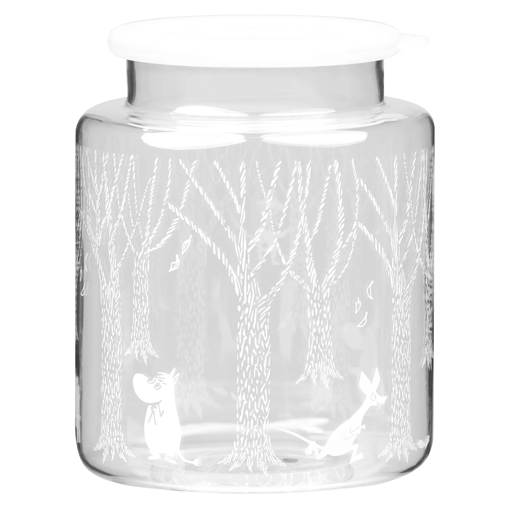 In the Woods glasburk med silikonlock 17 cm, Klar-vit Muurla