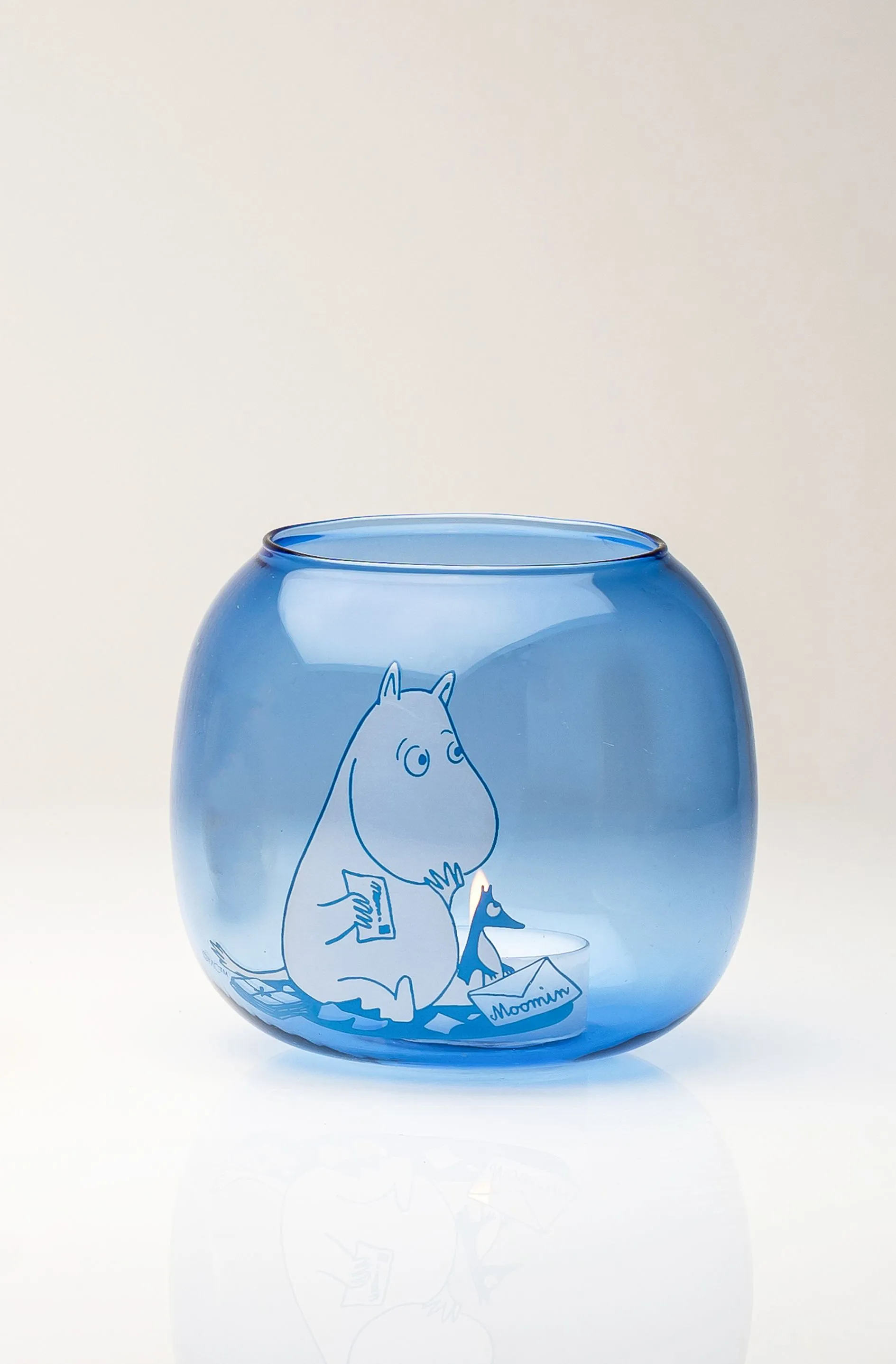 Moomin ljuslykta/skål Ø9 cm, Blue Muurla