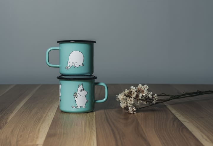 Moomin Retro emaljmugg 37 cl, Mint Muurla