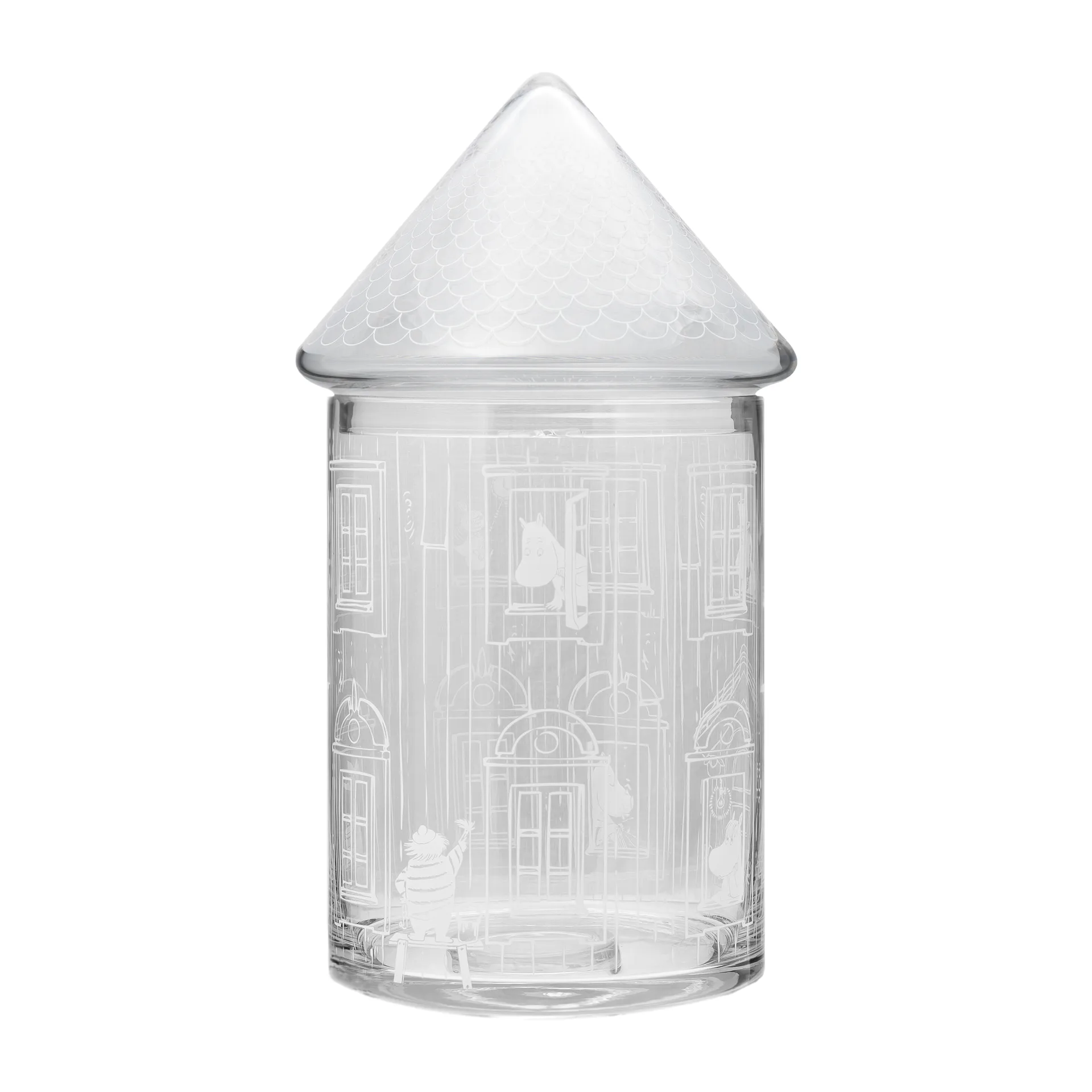 Moominhouse glasburk med lock 30,5 cm, Klar Muurla